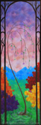 "Spring" © 2014 L. Eileen S. George a.k.a. "Eilee" George - part of a series of the Four Seasons, 36"h x 12"w; acrylic on canvas. Original and some prints available by custom order. Digital image of a detail of the acrylic painting entitled "Spring" by L. "Eilee" S. George