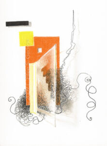 Digital image of mixed media drawing "Spare Parts", inspired by psychological phenomena by L. Eilee S. George © 2009 L. Eilee S. George