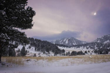 Cloud-shrouded mountain behind NCAR in Boulder © 2022 L. Eilee S. George