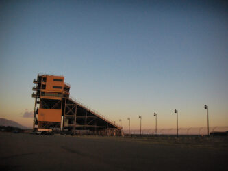 Pike's Peak International Raceway near Fountain CO, where my hubby Greg and his brother raced auto cross; we arrived before sunrise; and I did my first and probably last ridealong as I have vertigo, © 2022 L. Eilee S. George