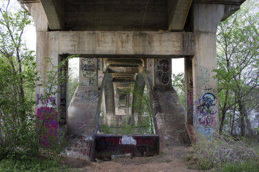 Underbridge: a separate realm where folks leave their mark © 2022 L. Eilee S. George