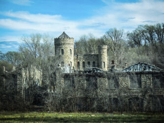 The Kansas City Workhouse was an experiment in building more attractive public buildings at the same cost; it was decommissioned and has had many lives but is abandoned now; before it are the old Street and Water buildings © 2011 L. Eilee S. George