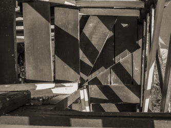 Stairs affixed to the Dam Store west of Loveland CO © 2014 Linda Eileen “Eilee” S. George